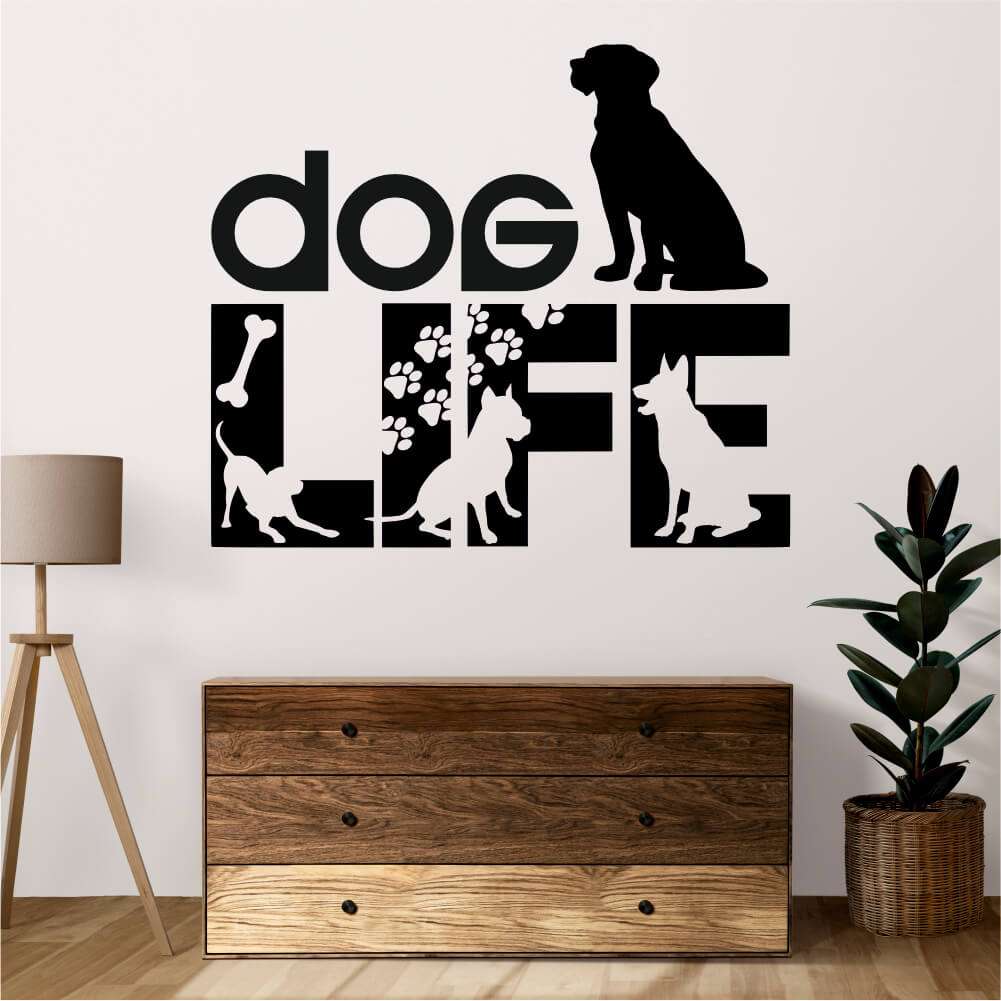 Sticker perete silueta Dog life