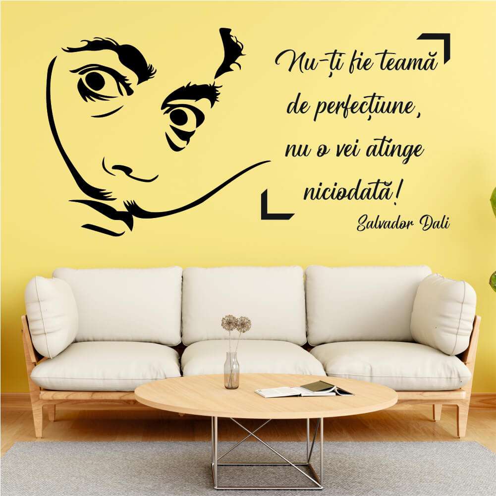 Sticker perete silueta Salvador Dali citat