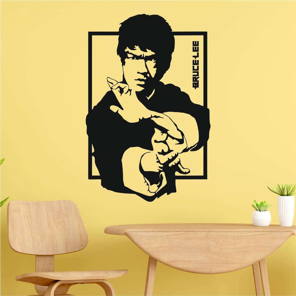 Sticker perete silueta – Bruce Lee