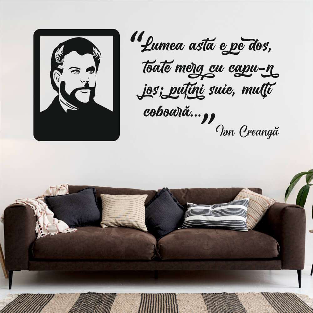 Sticker perete silueta – Ion Creanga – citat