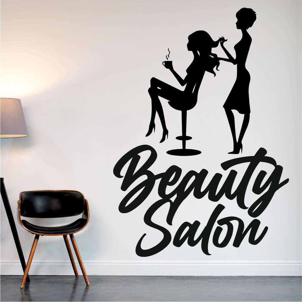 Sticker perete silueta Beauty Salon Femei