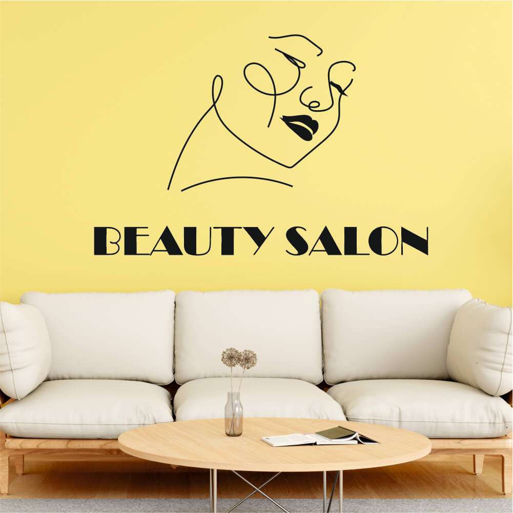 Sticker perete silueta Beauty salon Chip femeie