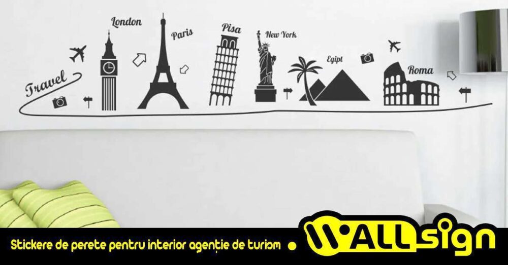 Stickere de perete pentru interior agentie de turism