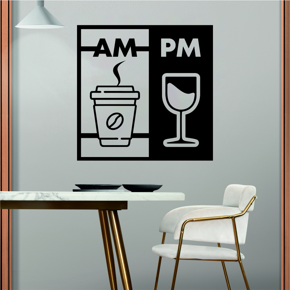 Sticker perete siluetă Cafea & Vin