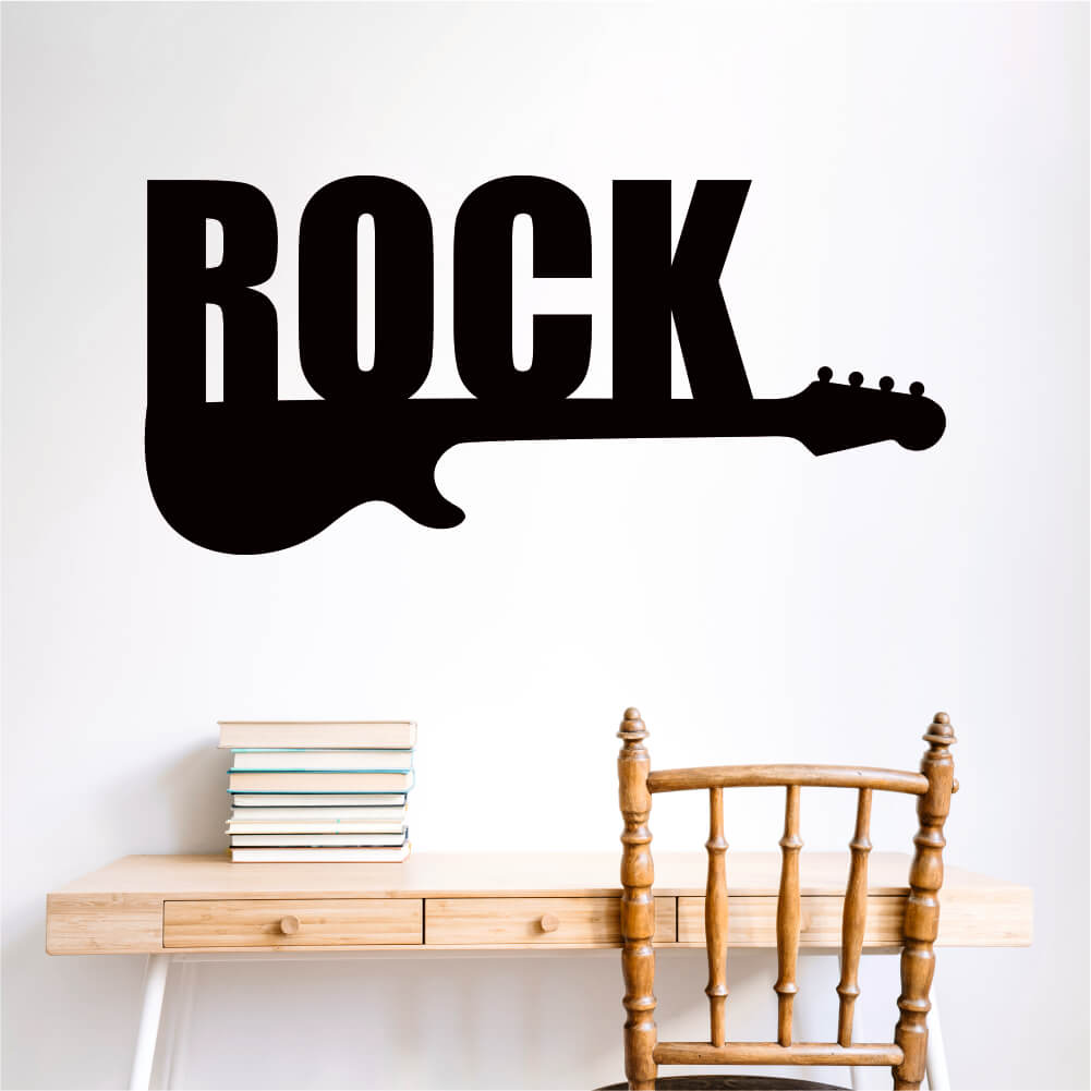 Sticker perete siluetă Chitară ROCK