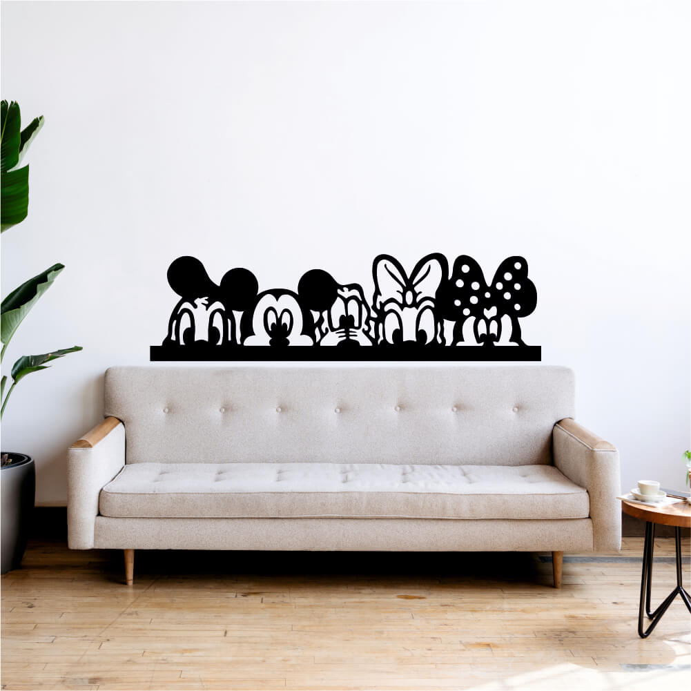 Sticker perete siluetă Familia Mickey Mouse