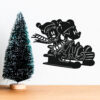 Sticker perete siluetă Mickey și Minnie la schi
