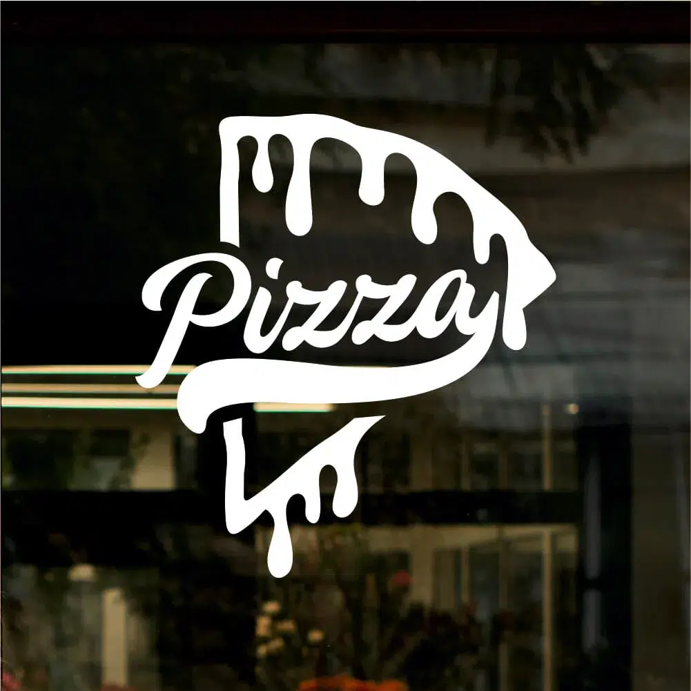 Sticker silueta vitrina geam Pizza