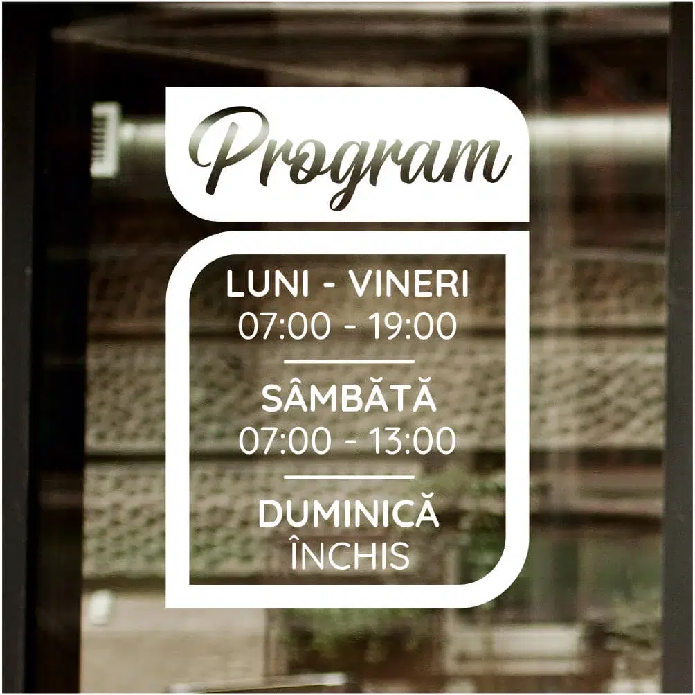 Sticker orar – alegerea potrivită