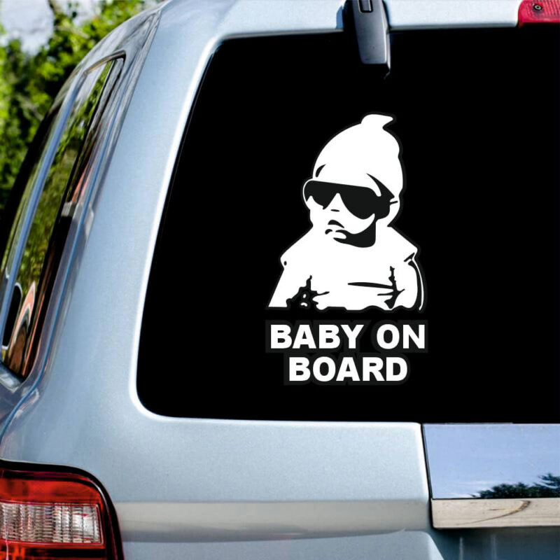 Sticker auto BABY ON BOARD CU OCHELARI