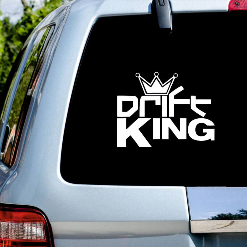 Sticker auto Drift King Coroană