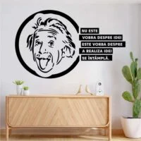 Sticker perete siluetă - Albert Einstein - Citat