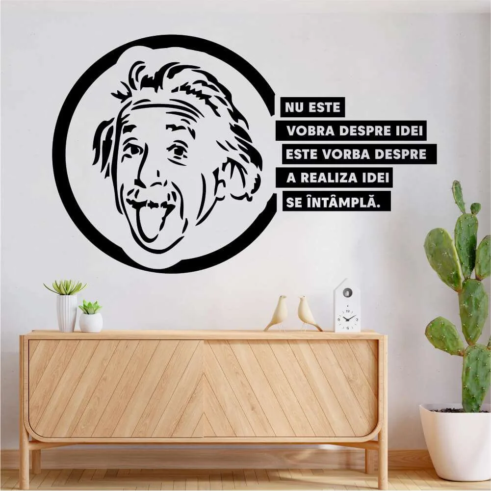 Sticker perete siluetă - Albert Einstein - Citat