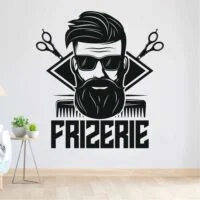 Sticker perete siluetă - Bărbat frizerie