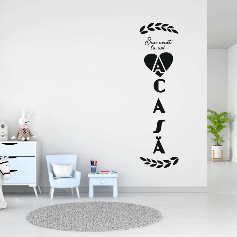 Sticker perete siluetă – Bun venit la noi acasă