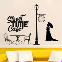 Sticker perete siluetă - Street TIME Cafe