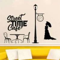 Sticker perete siluetă - Street TIME Cafe