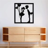 Sticker perete siluetă - Adolescenți îndrăgostiți