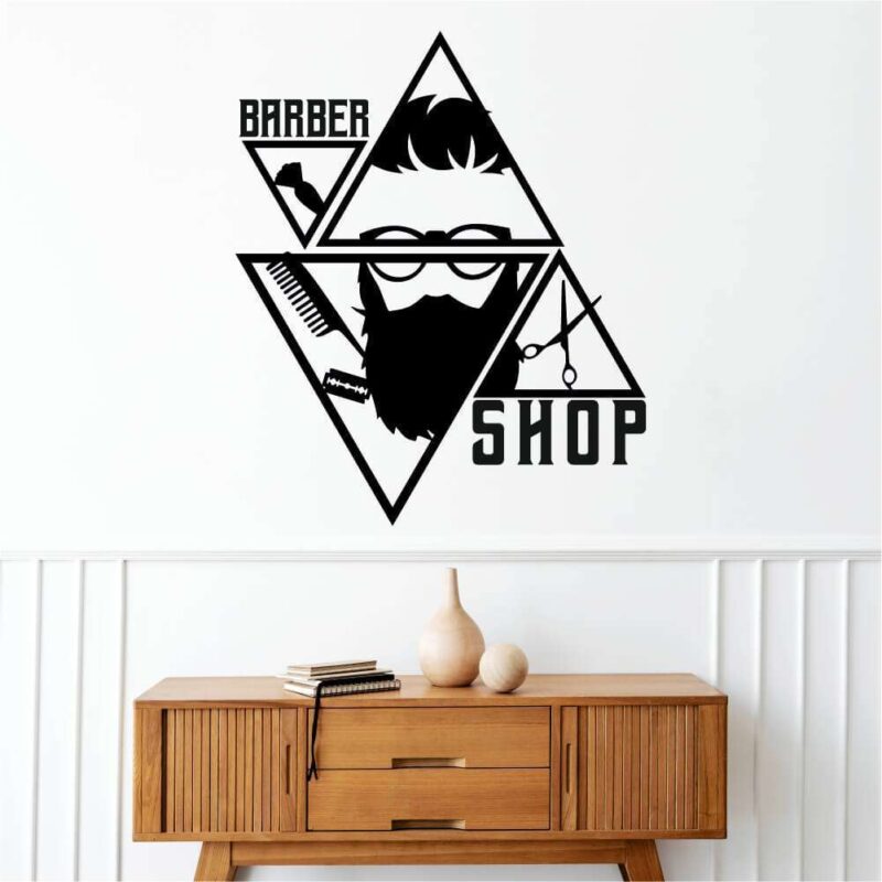Sticker perete siluetă - Barber Shop