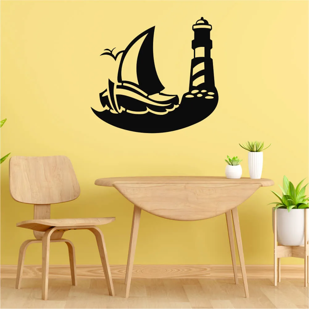 Sticker perete siluetă - Barcă cu pânze