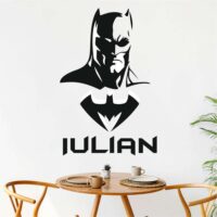 Sticker perete siluetă - Batman - Nume copil