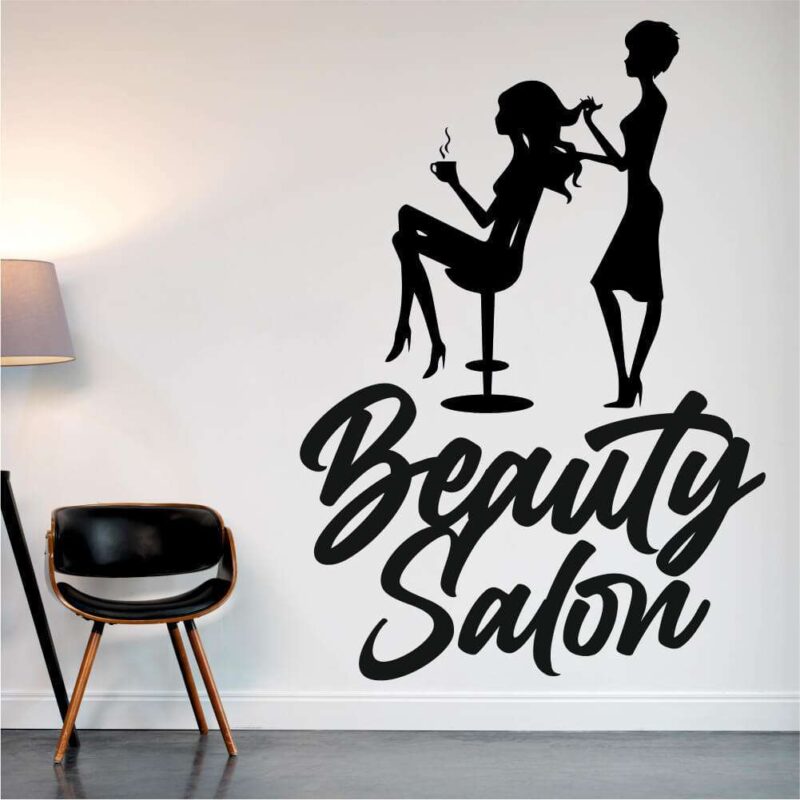 Sticker perete siluetă - Beauty Salon - Femei