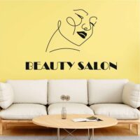 Sticker perete siluetă - Beauty salon - Chip femeie
