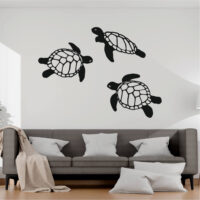 Sticker perete siluetă - Broaște țestoase