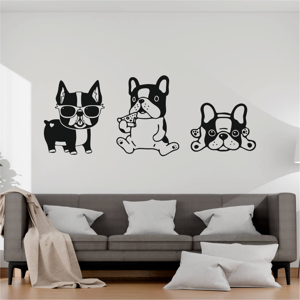 Sticker perete siluetă - Câini Bulldog