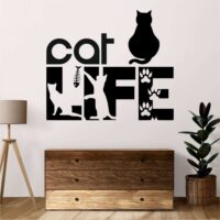 Sticker perete siluetă - Cat life
