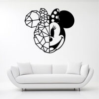 Sticker perete siluetă - Chip Minnie Mouse - Formă poligonal