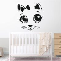 Sticker perete siluetă - Chip de pisică