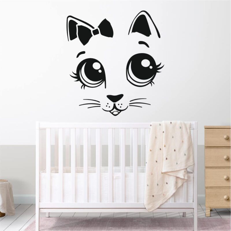 Sticker perete siluetă - Chip de pisică