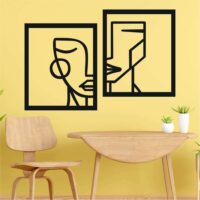 Sticker perete siluetă - Chipuri abstracte