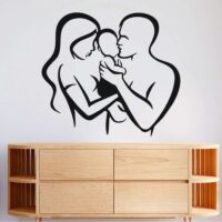 Sticker perete siluetă - Familie