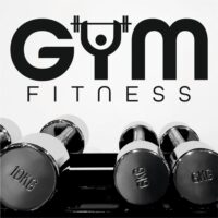 Sticker perete siluetă - GYM FITNESS