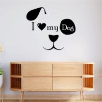 Sticker perete siluetă - I Love my Dog