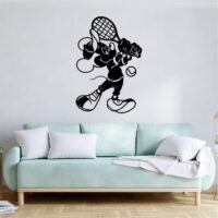 Sticker perete siluetă - Mickey jucând tenis