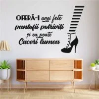 Sticker perete siluetă Oferă-i unei fete pantofii portriviți