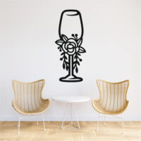 Sticker perete siluetă - Pahar de vin stilizat