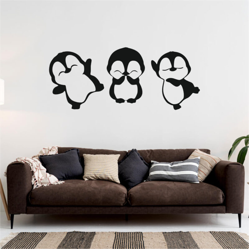 Sticker perete siluetă - Pinguini