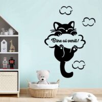 Sticker perete siluetă - Pisică - Bine ai venit