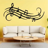 Sticker perete siluetă - Portativ note muzicale
