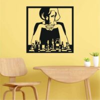 Sticker perete siluetă - Șahistă