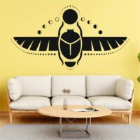 Sticker perete siluetă - Scarabeu cu fazele lunii