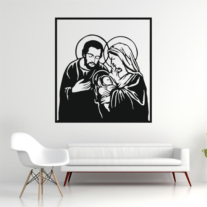 Sticker perete siluetă - Sfânta Familie