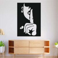 Sticker perete siluetă - Tăcere murală - Tablou