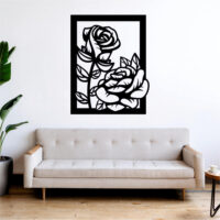 Sticker perete siluetă - Trandafiri - Formă Tablou