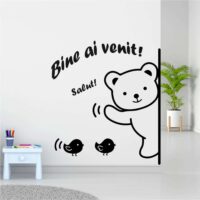 Sticker perete siluetă - Ursulețul care te salută