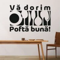 Sticker perete siluetă - Veselă - Vă dorim poftă bună!